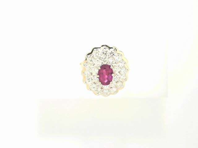 14K Gold Ruby & Diamond Cocktail Ring