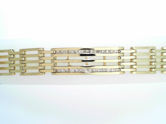 14K Gold Men's Diamond Link Bracelet 1.00ctw Luxury