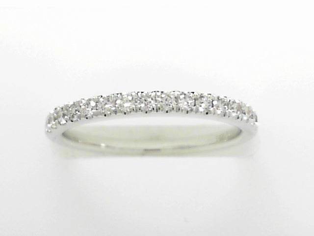 14K Gold Delicate Diamond Wedding Band Ring, Size 6.5