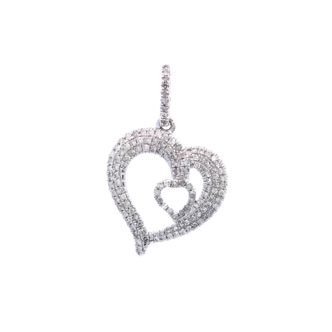 14kt White Gold .31ctw Diamond Heart Pendant Necklace
