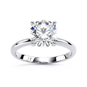 14K White Gold 1.02ct Round Diamond Solitaire Ring