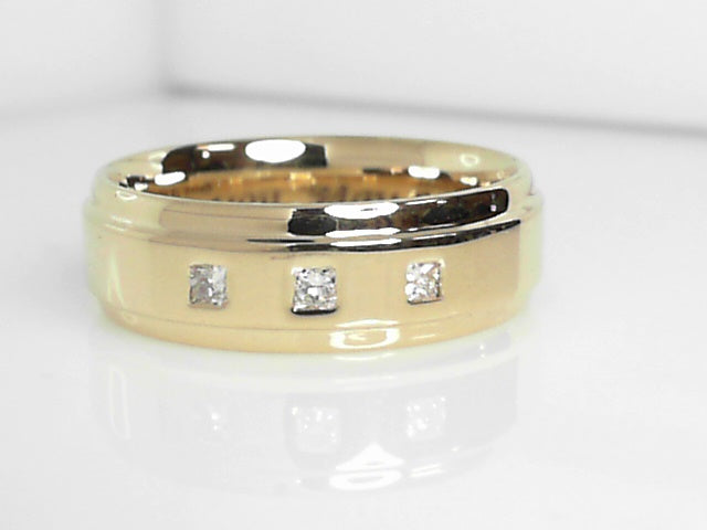 14kt Gold Men's Lab Diamond Wedding Band Size 10