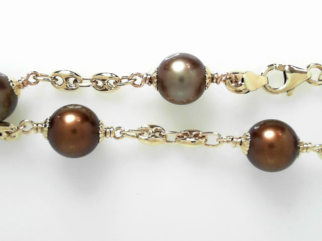 14kt Gold Chocolate Pearl Luxury Bracelet Accessory