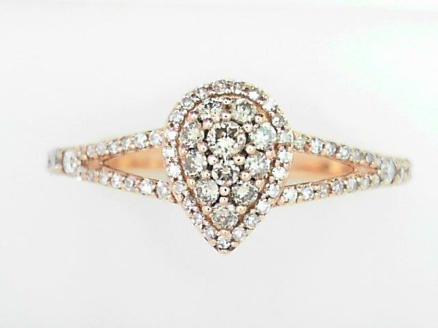 10kt Yellow Gold .45ct Diamond Cluster Statement Ring