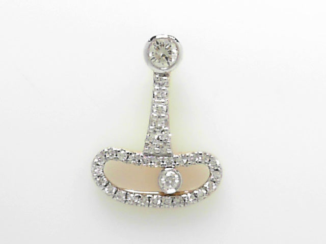 14K Gold Round Diamond Pendant - Elegant Everyday Charm