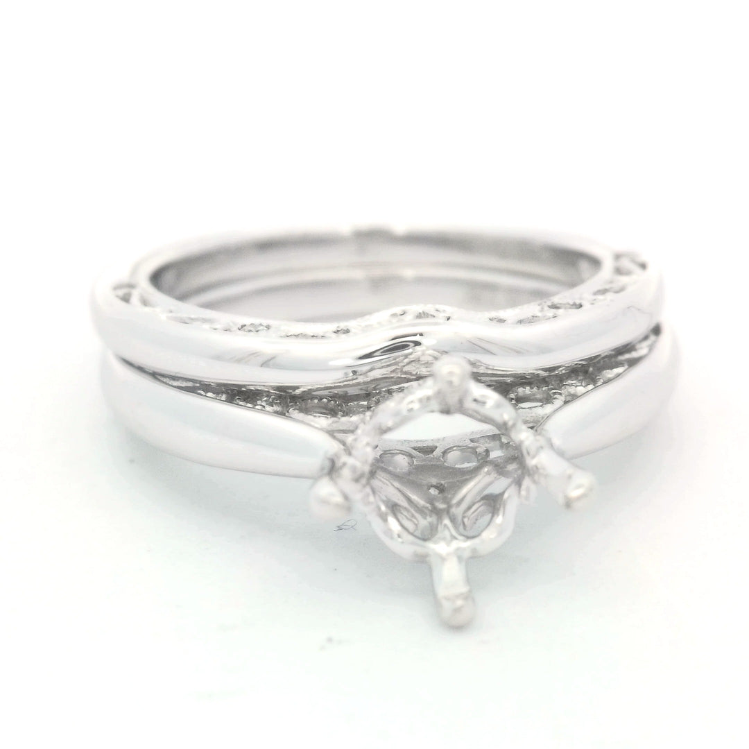 14K White Gold 0.10ctw Diamond Artcarved Engagement Ring