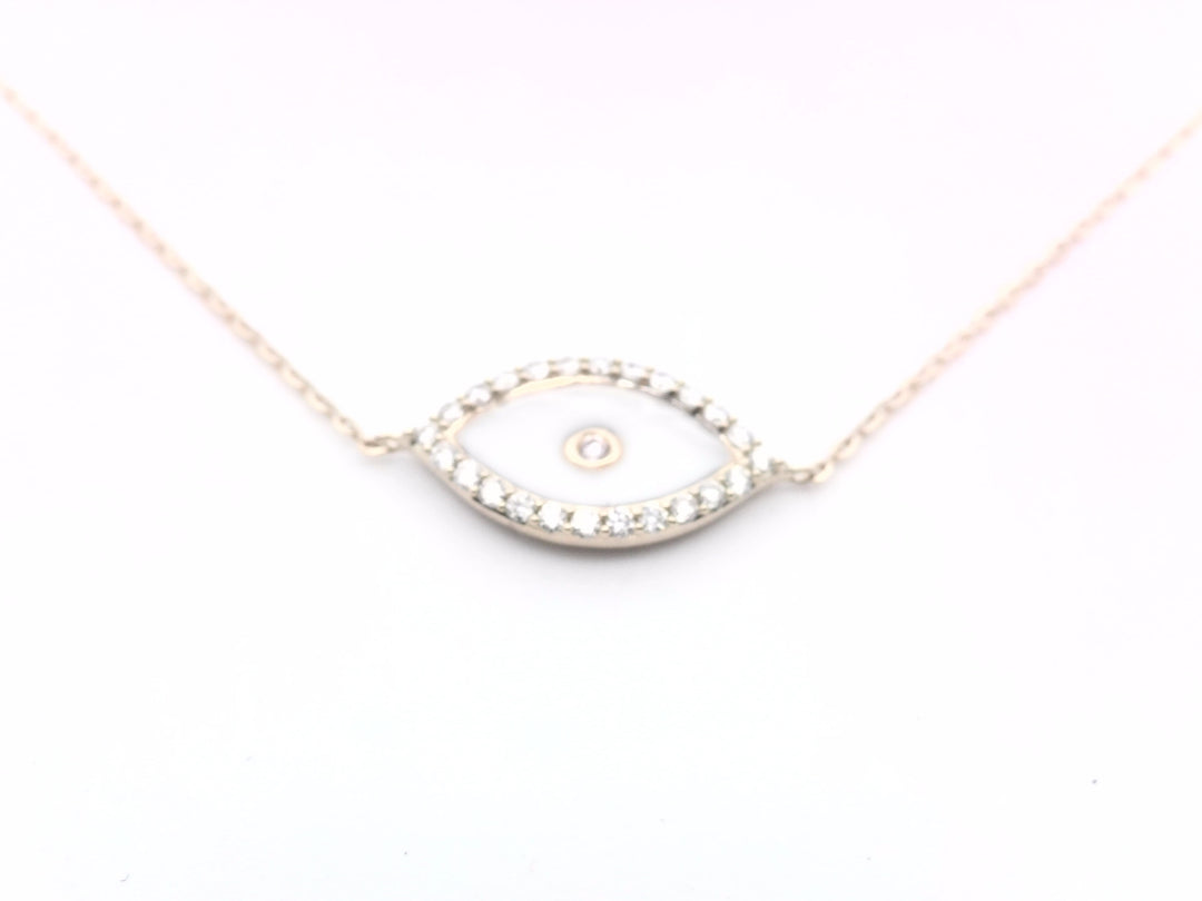 14kt Yellow Gold Diamond Evil Eye Protection Bracelet