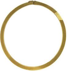 14kt Gold Flat Omega Chain Necklace, 16-inch