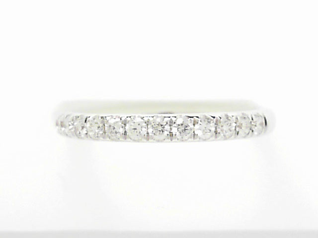 14K White Gold .31ctw Diamond Wedding Band Ring Sz 6.5