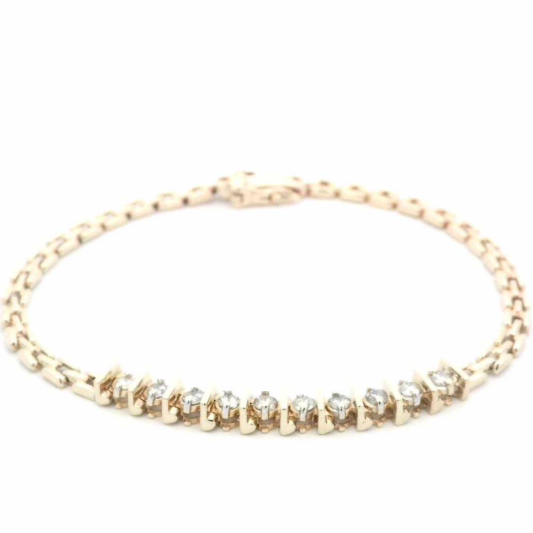 14kt Yellow Gold 0.50ctw Round Diamond Tennis Bracelet