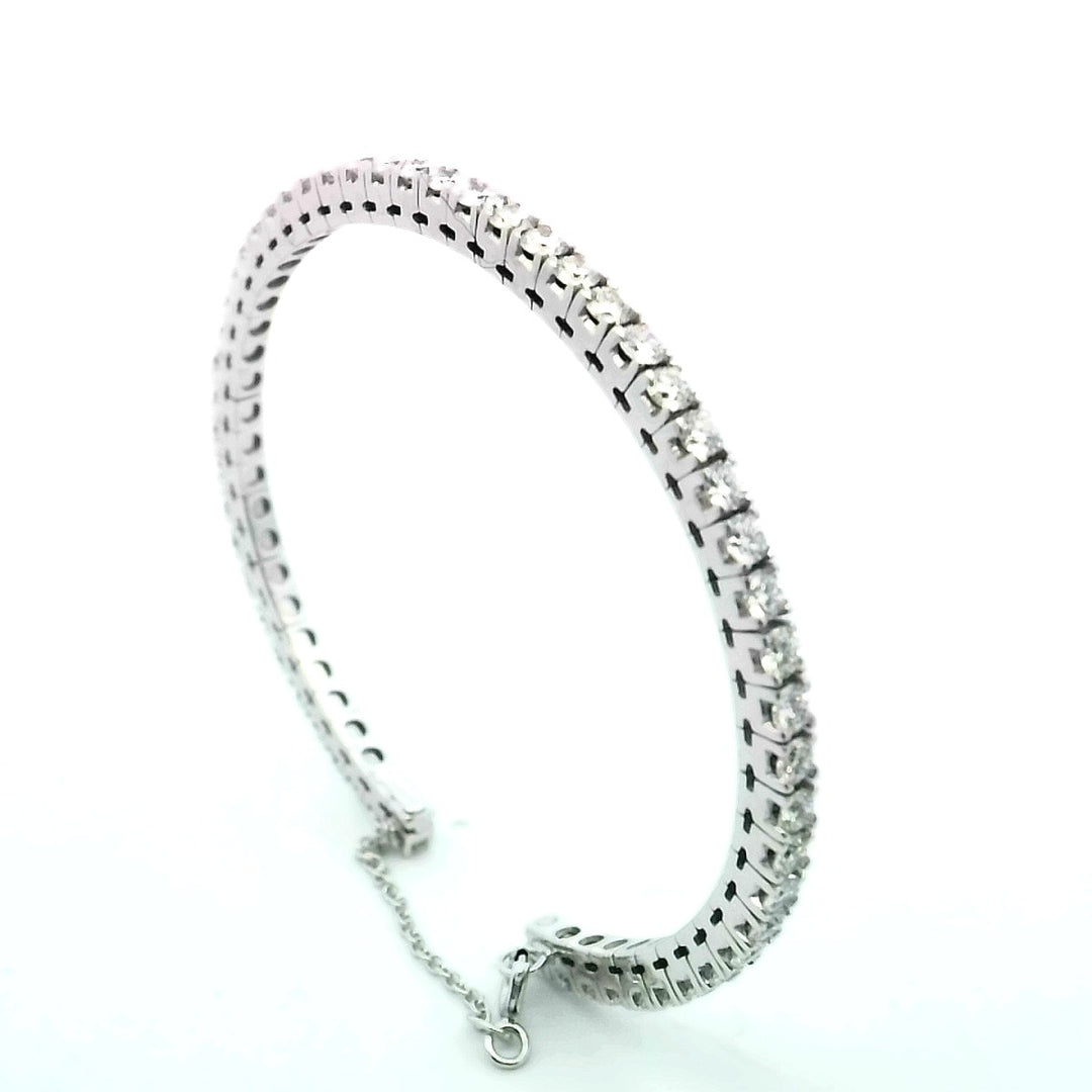 18K Gold 4.00ct VS F Diamond Luxury Cuff Bangle Bracelet