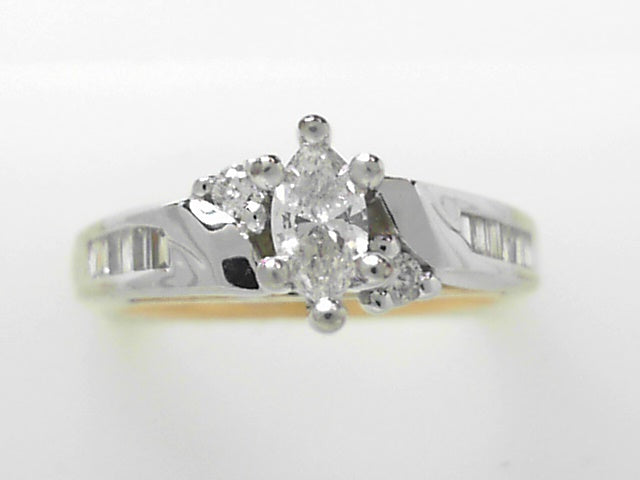 14K Gold 0.50ct Diamond Solitaire Bridal Ring Size 7