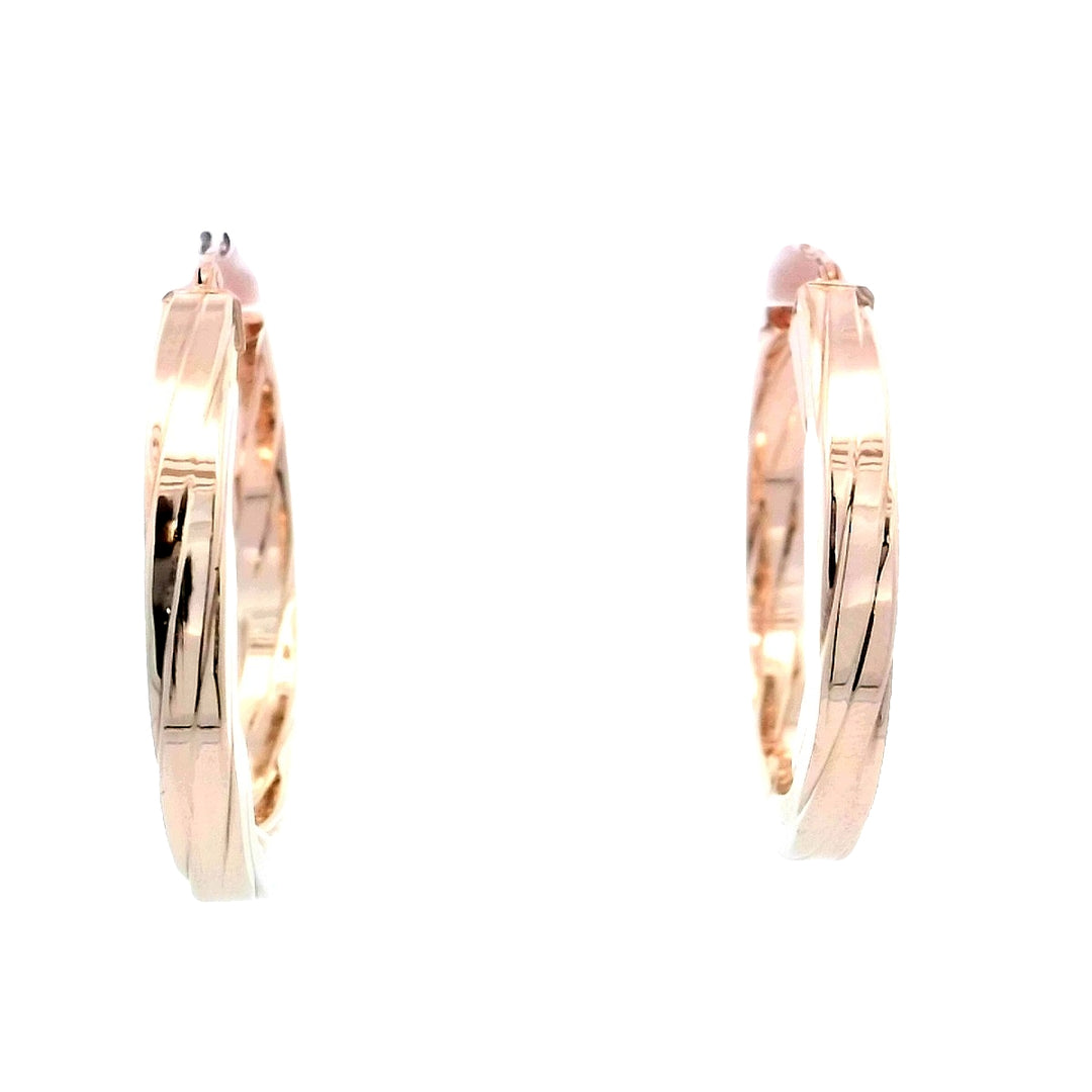 9kt Yellow Gold Large Classic Hoop Earrings