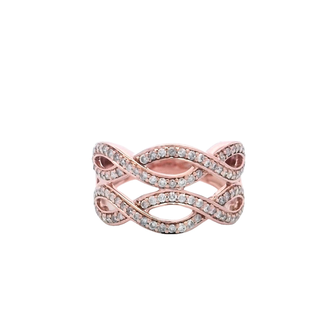 14kt Rose Gold .50ctw Diamond Infinity Statement Ring