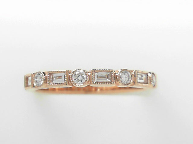 14kt Rose Gold Diamond Wedding Band - Delicate Sparkle