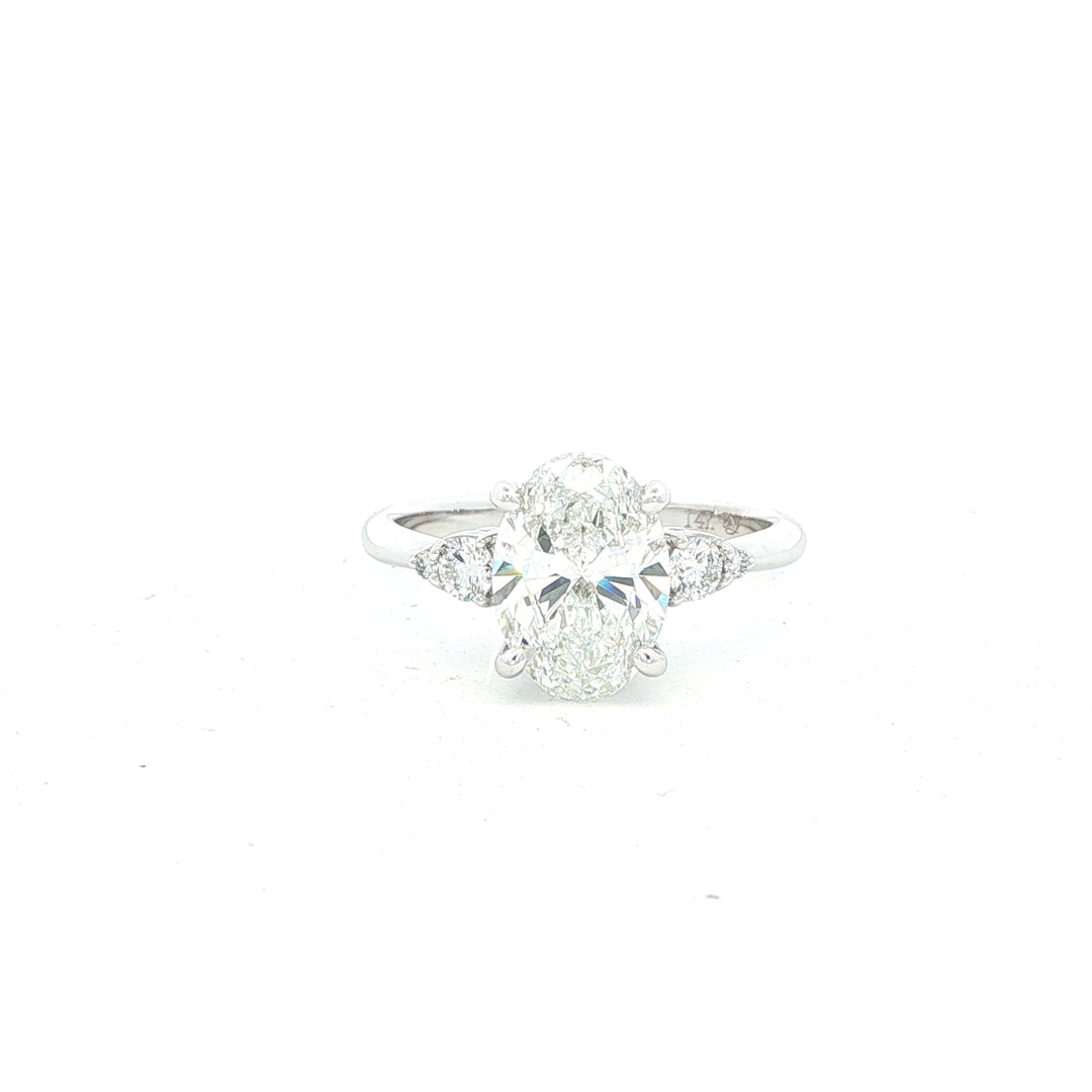 14K White Gold Diamond Semi Mount Engagement Ring