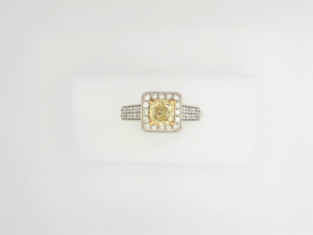 18K Yellow Gold .83ct Natural Yellow Diamond Bridal Ring