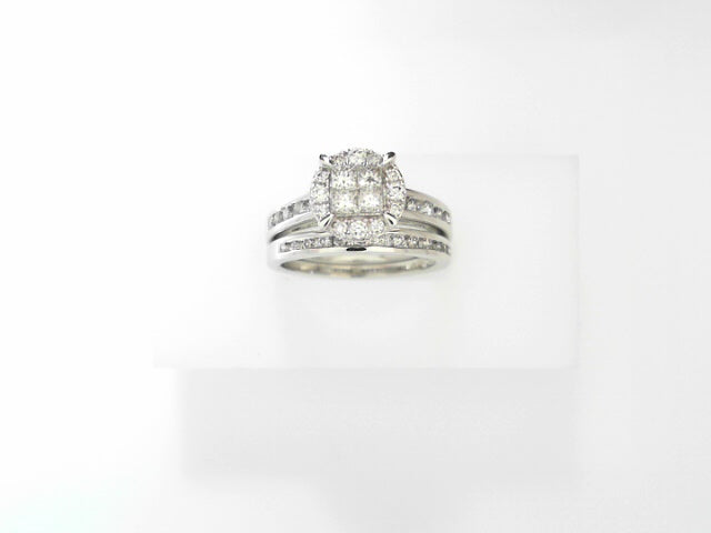 14K White Gold 1.25ctw Diamond Bridal Ring Set Duo