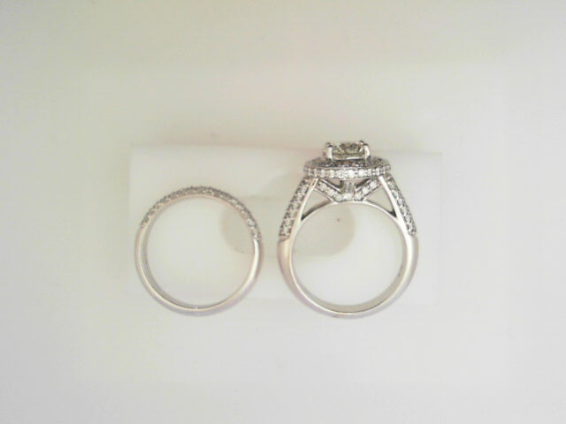 14K White Gold 1.60ct Round Diamond Bridal Ring Set