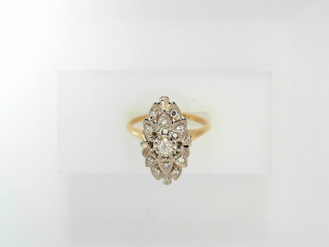 Vintage 14kt Gold .25ct Diamond Ring - Art Deco Charm
