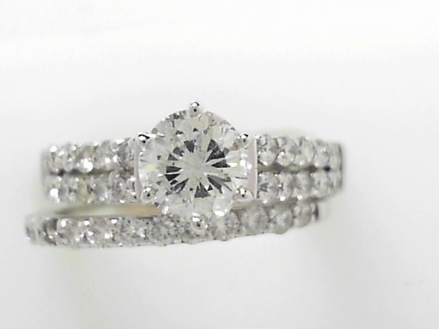 14K White Gold 0.86ct Round Diamond Solitaire Ring