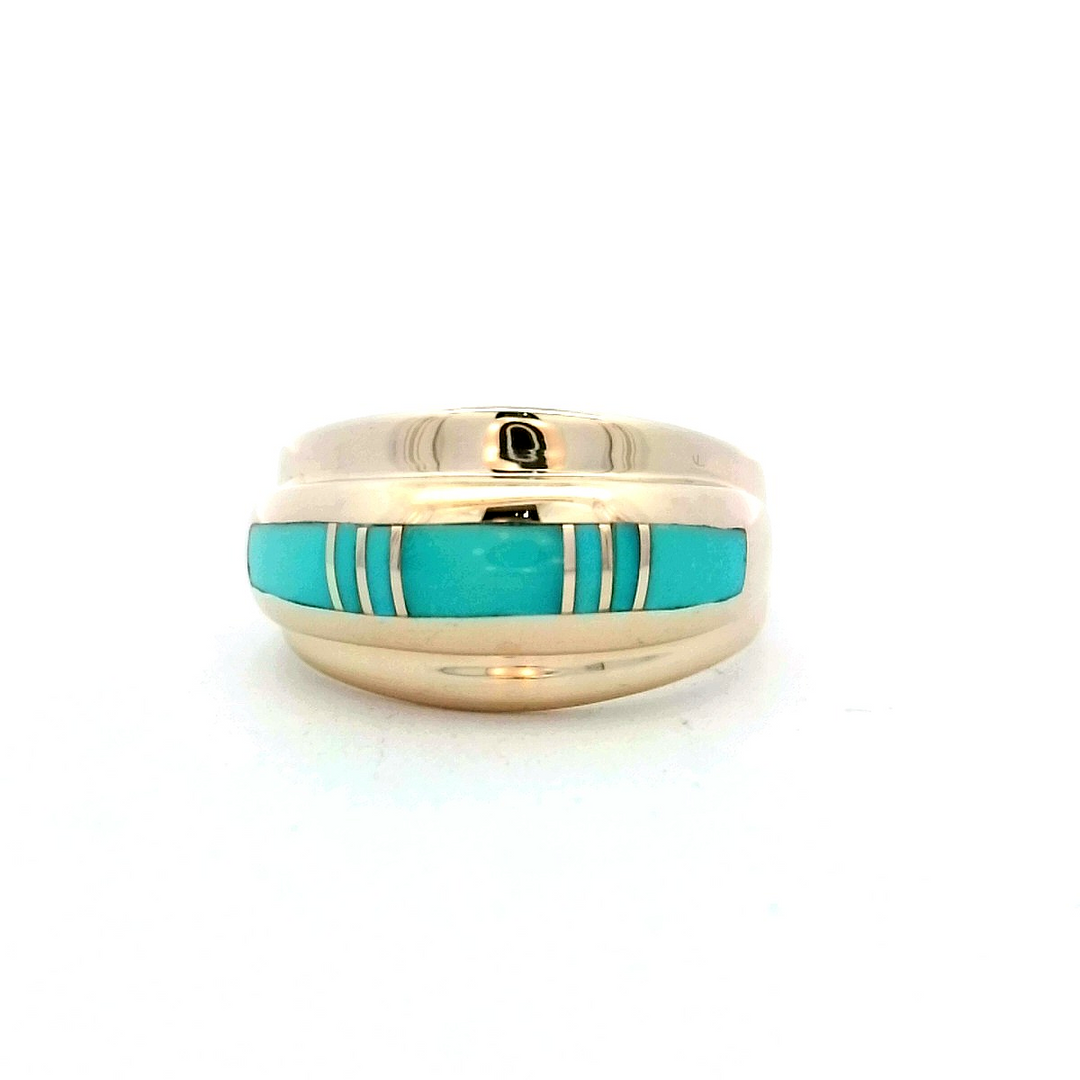 14kt Yellow Gold Turquoise Contemporary Women's Ring