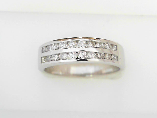 14kt White Gold .50ctw Double Diamond Channel Band