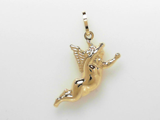 Delicate 18K Gold Angel Charm Pendant