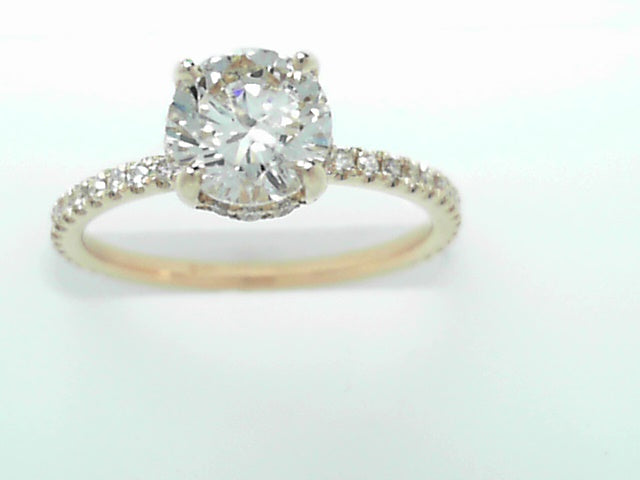14K White Gold 1.08ct Round Diamond Bridal Ring