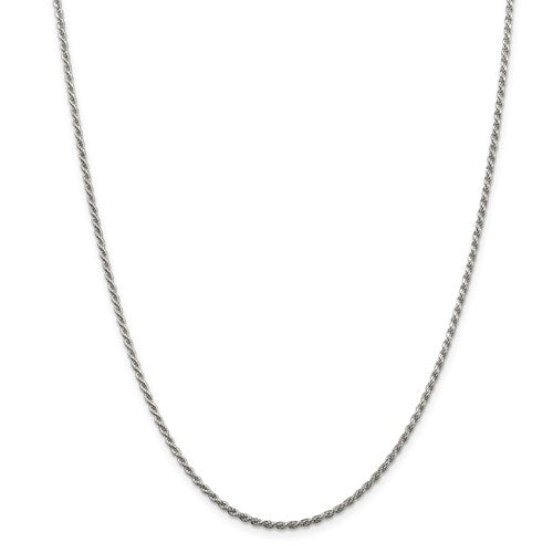 Classic Sterling Silver 1.85mm Rope Chain Necklace, 18