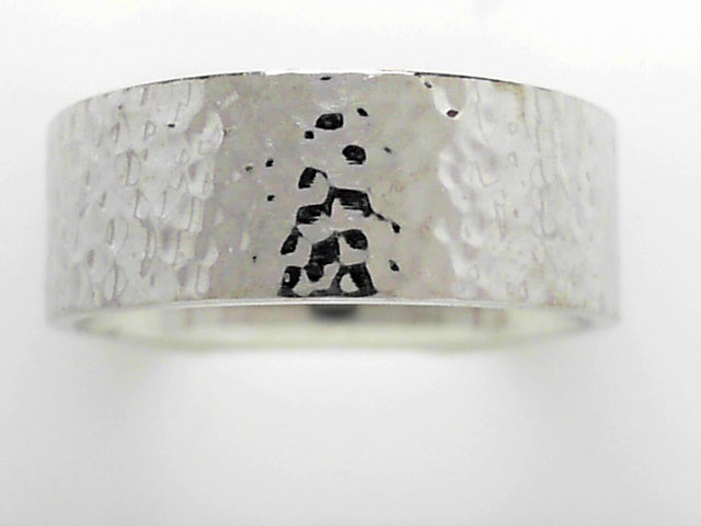 14K White Gold 8mm Comfort Fit Men's Wedding Band