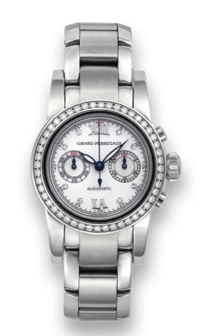 Girard Perregaux Diamond 18kt Gold Steel Ladies Chrono Watch