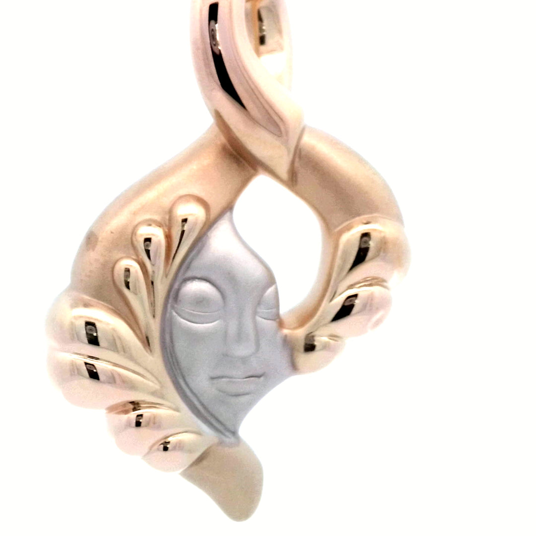 14kt Two-Tone Free Form Pendant - Artisan Metal Charm
