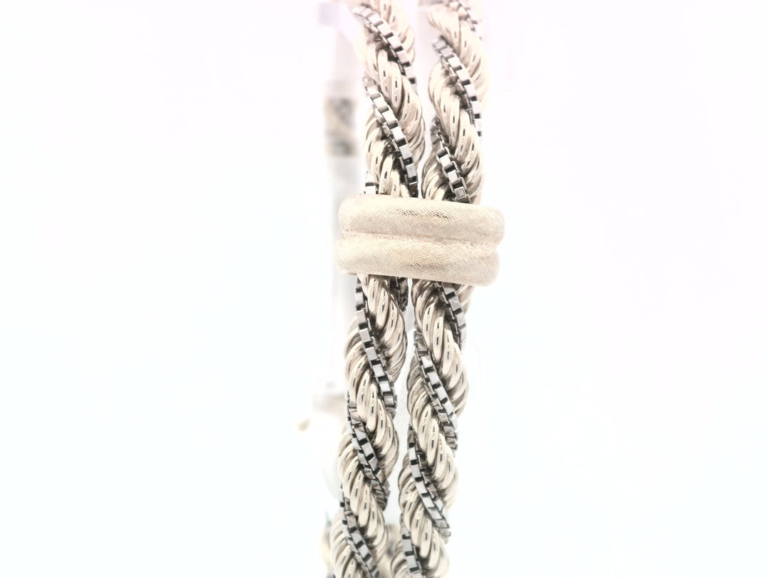 14K Two-Tone Vintage Double Rope Luxury Bracelet, 25.5g
