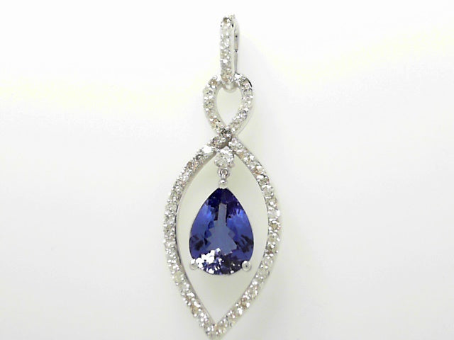 14K Gold Tanzanite Diamond Accent Pendant Treasure