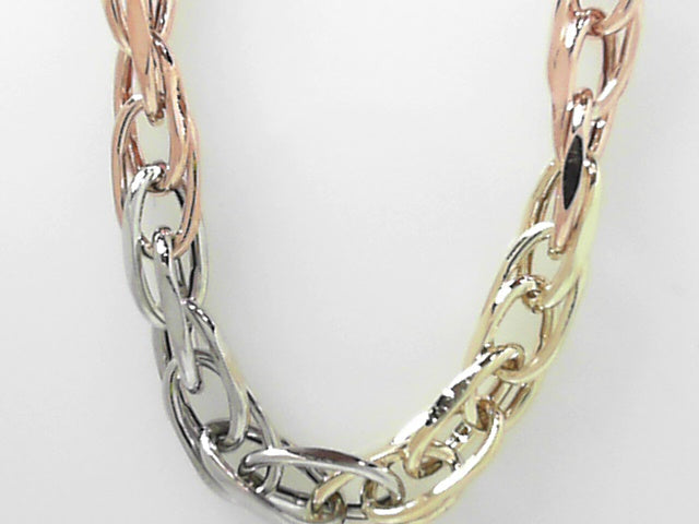 14K Tri-Color Gold Chain Necklace - Timeless 18 Design
