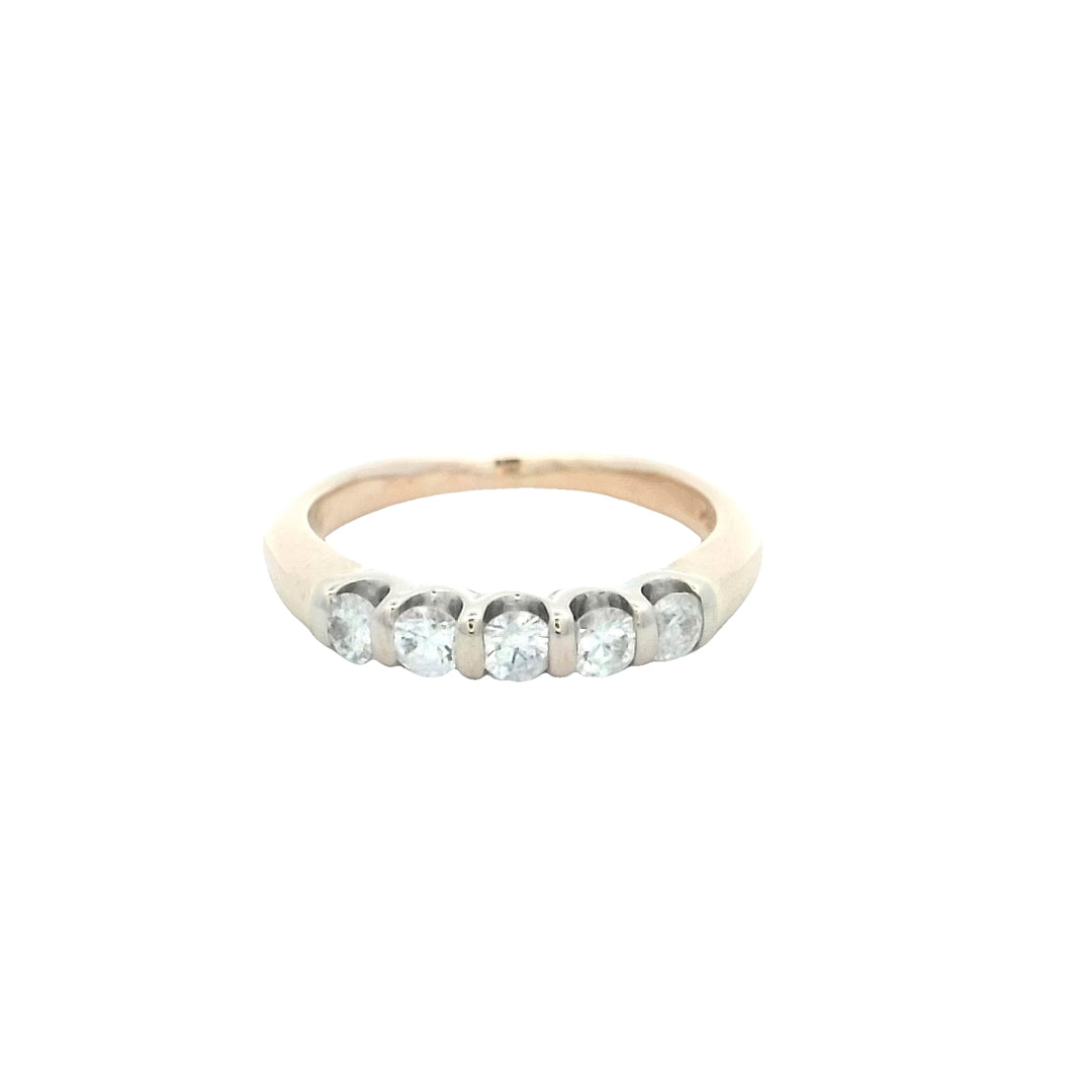 14K Yellow Gold .50ctw Channel Diamond Ring, Size 8