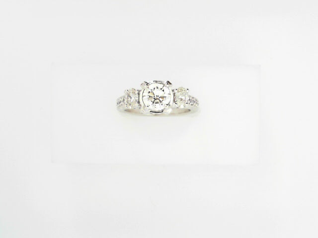 14K White Gold 1.01ct Round Diamond Bridal Ring
