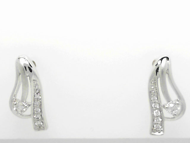 18K White Gold Diamond Fancy Drop Earrings 0.5ctw