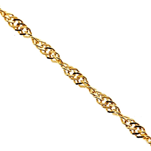 14K Gold Lightweight Singapore Chain Necklace