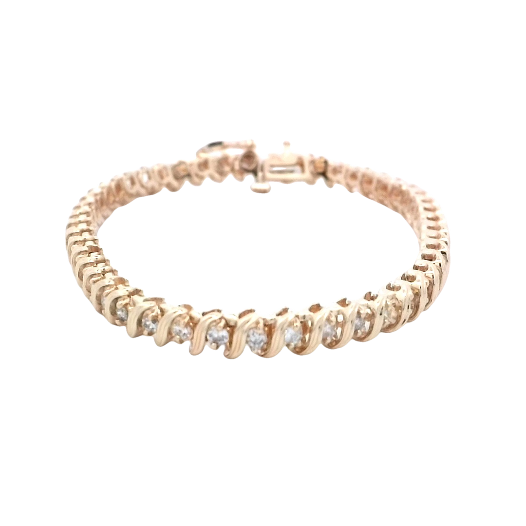14K Yellow Gold 2ctw Classic Diamond Tennis Bracelet