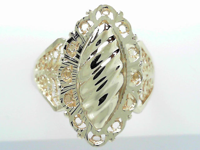 14K Gold Diamond Cut Fancy Ring - Women's Size 9