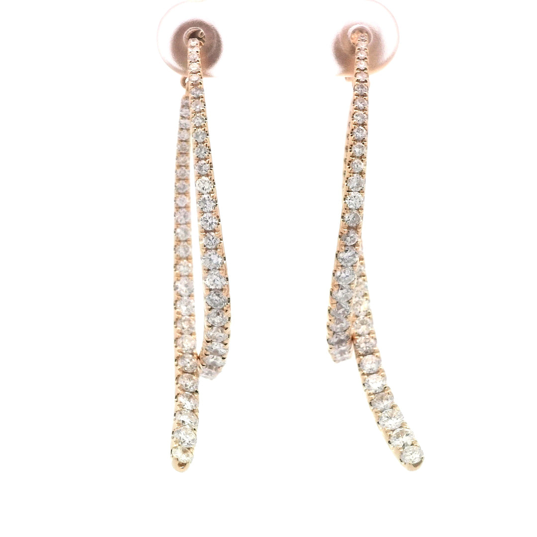 18K Polished VS F Fancy Diamond Drop Earrings