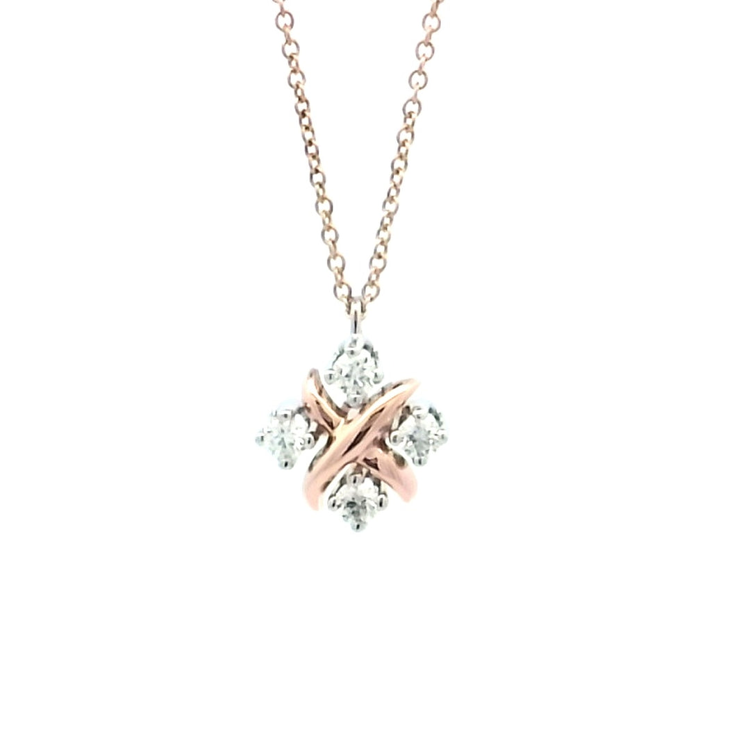 Tiffany Schlumberger Lynn Diamond Pendant in 18K White Gold