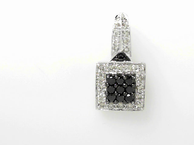 14K Black & White Diamond Contrast Pendant 0.30ctw