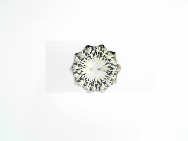 Elegant Palladium Green Amethyst Cocktail Ring