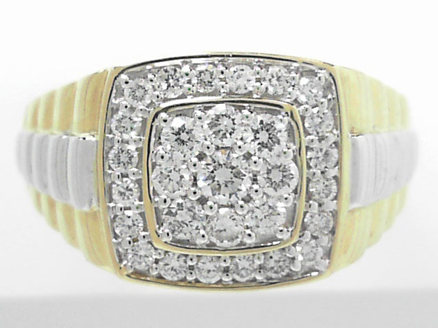14K White Gold Men's Diamond Ring 0.72ctw