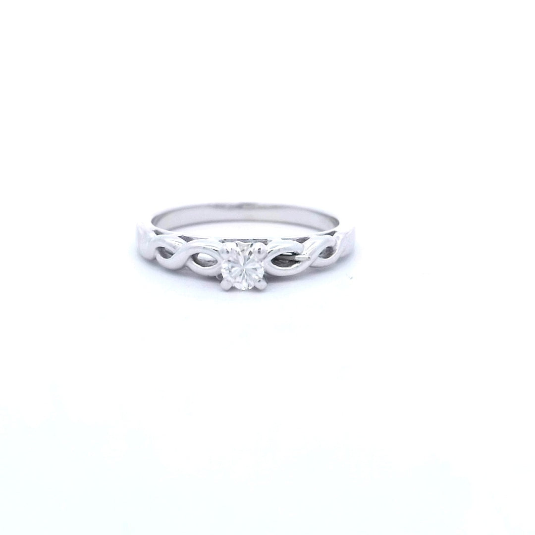 14K Gold .14ct Round Diamond Solitaire Ring
