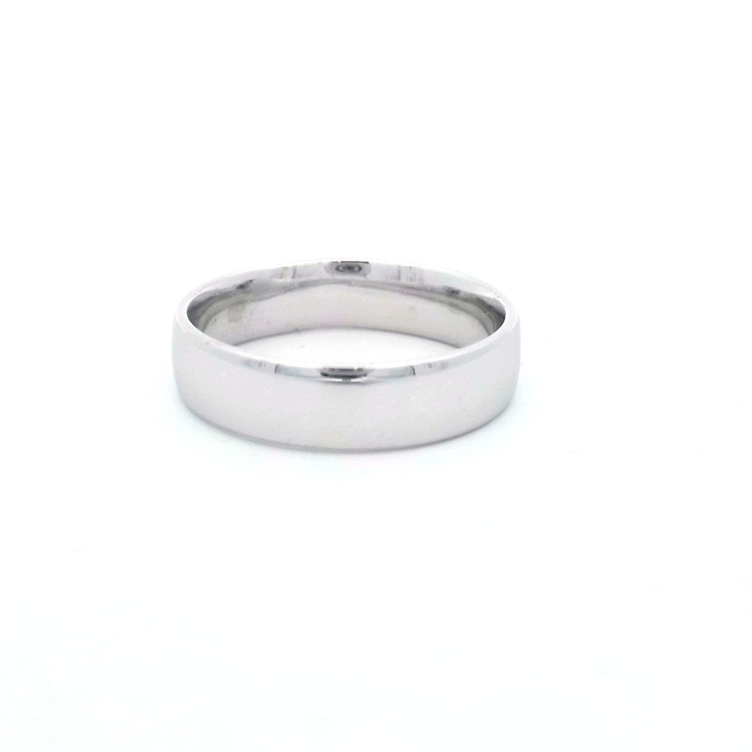 18K White Gold 6mm Comfort Fit Men's Wedding Band