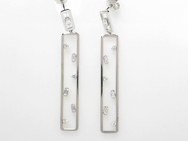14K White Gold .61ctw Fancy Diamond Drop Earrings